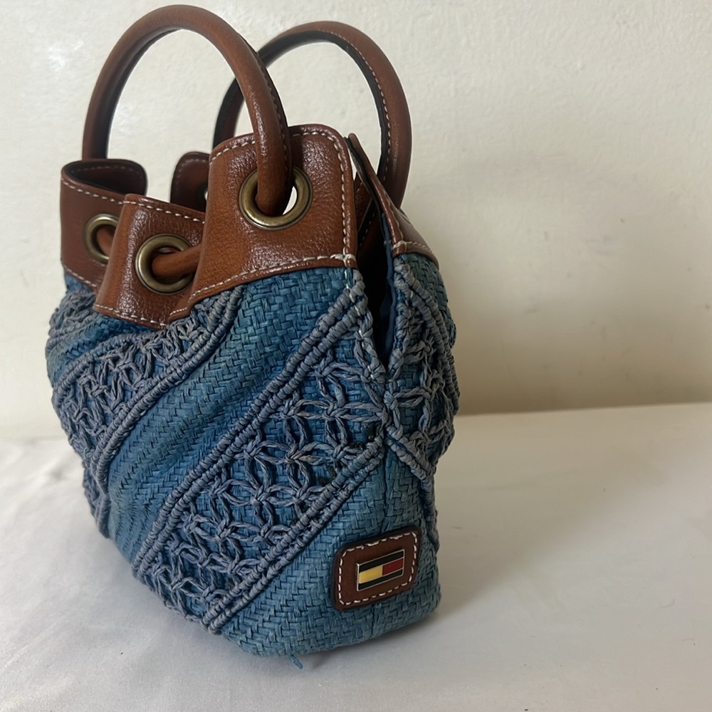 Tommy Hilfiger Denim Draw String Double Handbag. - image 8